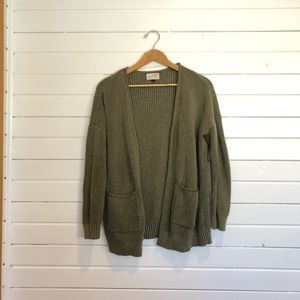 Olive open cardigan